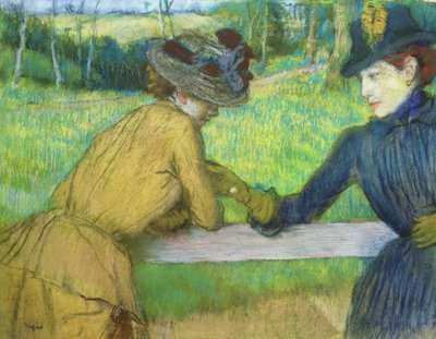 Two Women Leaning on a Gate by Edgar Degas